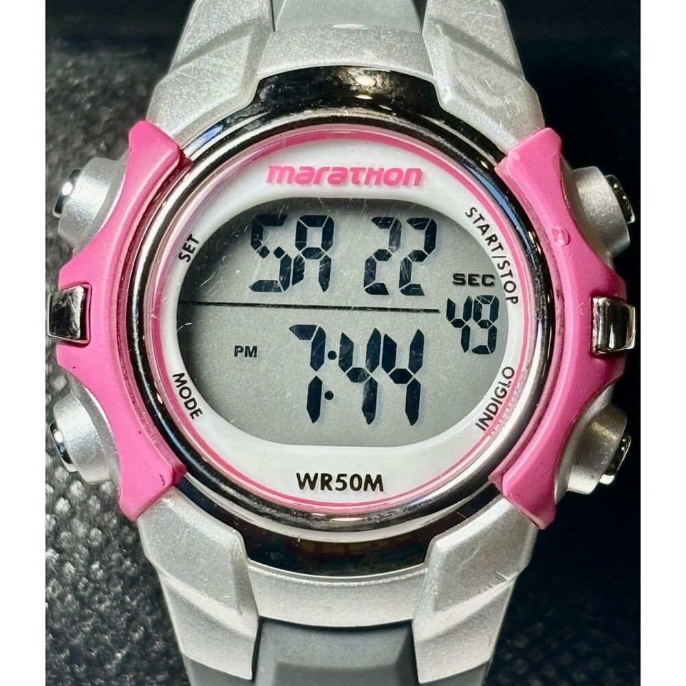 Women's Timex Marathon Digital Watch (Pink/Gray) - FRESH BATTERY!